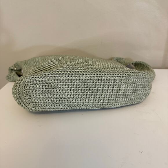 The Sak Shoulder Bag Light Green Crochet Knit Boho Purse Casual Festival Lined - Picture 7 of 8